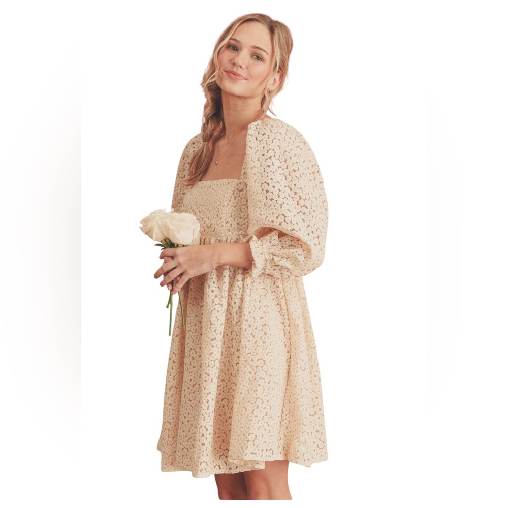 Vada Winter You Could Be The One Dress Floral Lace Mini Dress Sz. Small - Picture 5 of 10